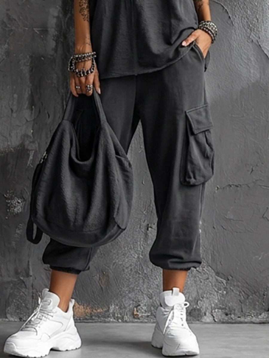 Allegra — Completo due pezzi in cotone con pantaloni jogger