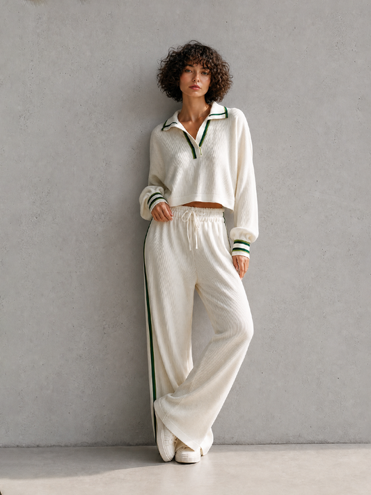 Francesca — Completo loungewear in maglia a coste a righe