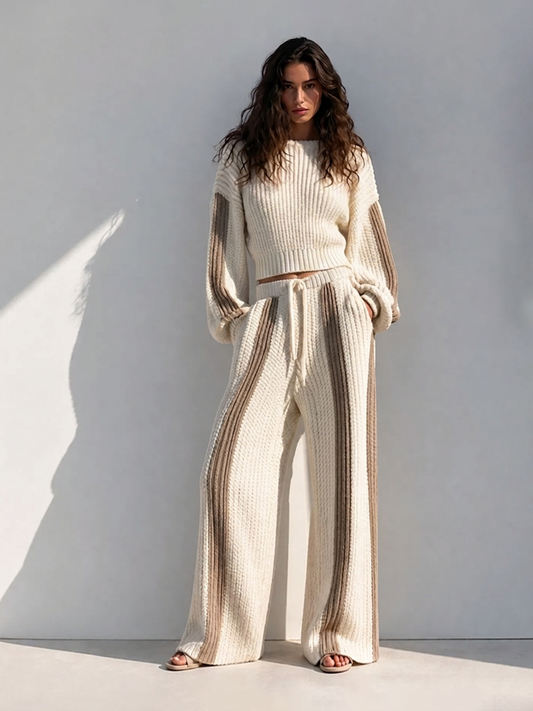 Gisella — Completo loungewear in maglia a righe