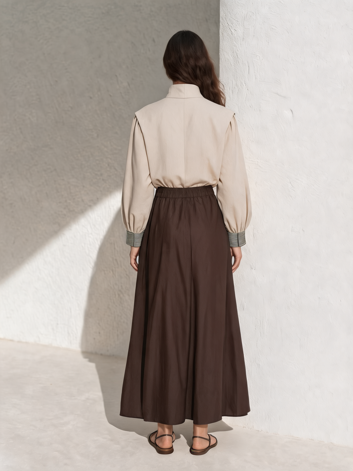 Speranza — Blusa in lino con collo alla coreana