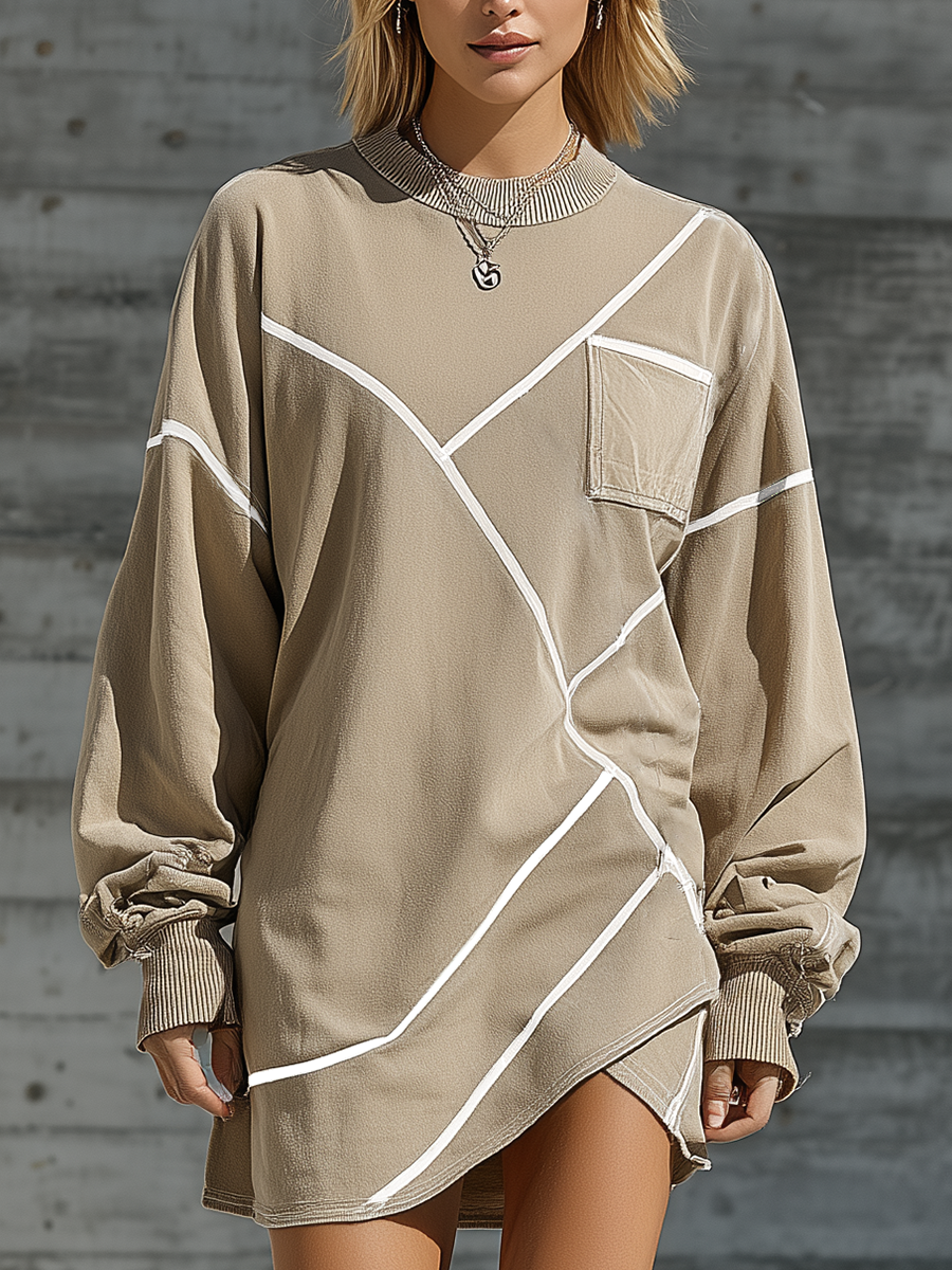 Leonarda — Abito camicia in maglia geometrico