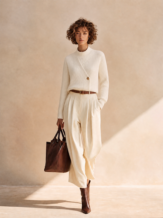 Nina — Completo due pezzi in maglia a coste geometrico