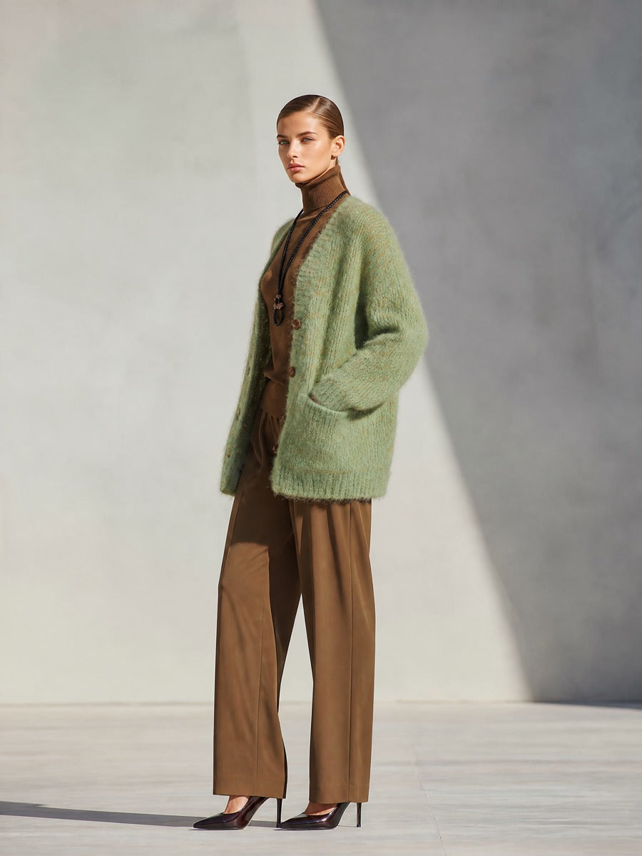 Elvina — Cardigan in maglia a coste con bottoni