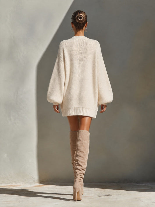 Gilberta — Cardigan oversize in maglia a coste con tasche