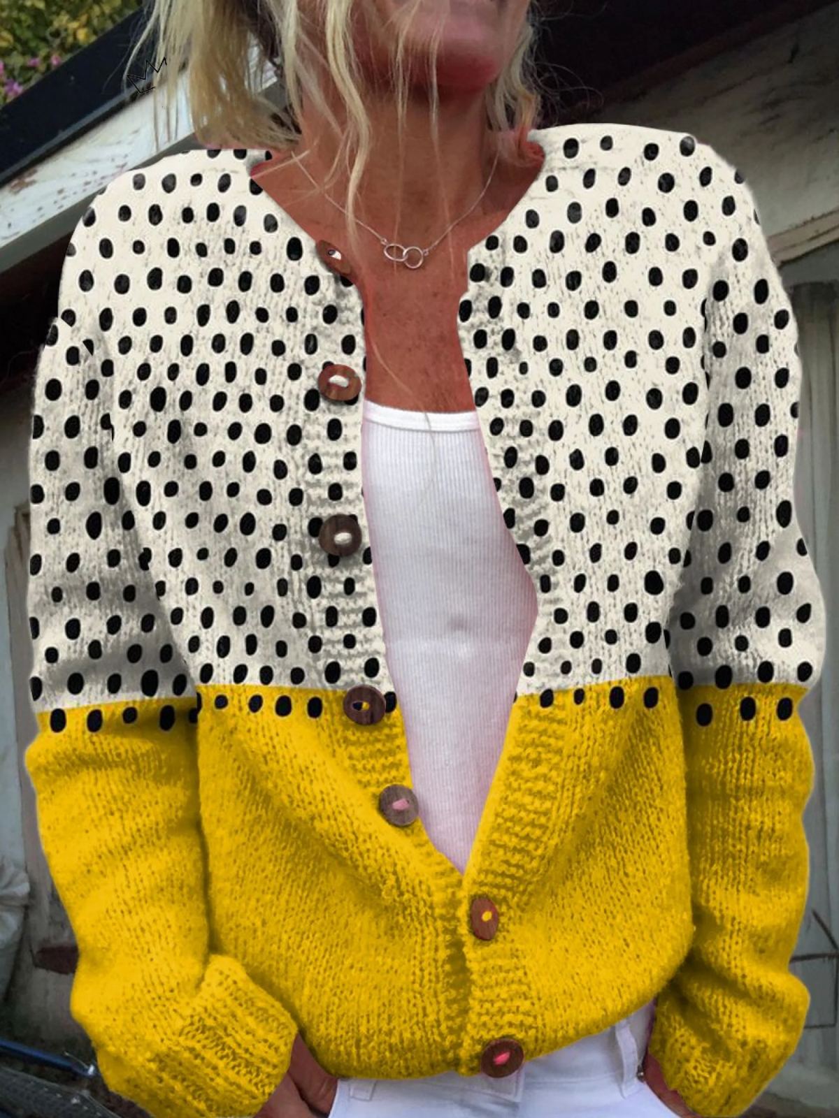 Junella — Cardigan in maglia vintage