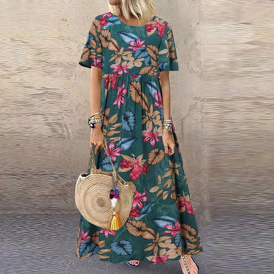 Livia — Abito midi a fiori con manica a farfalla