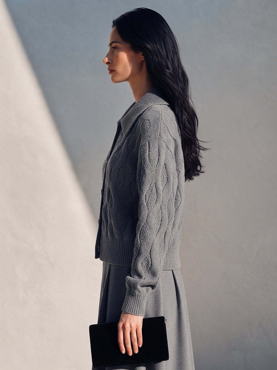 Gaudenzia — Maglione oversize in maglia a trecce