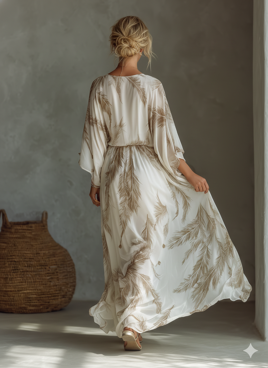 Alcina — Abito lungo in chiffon stampato