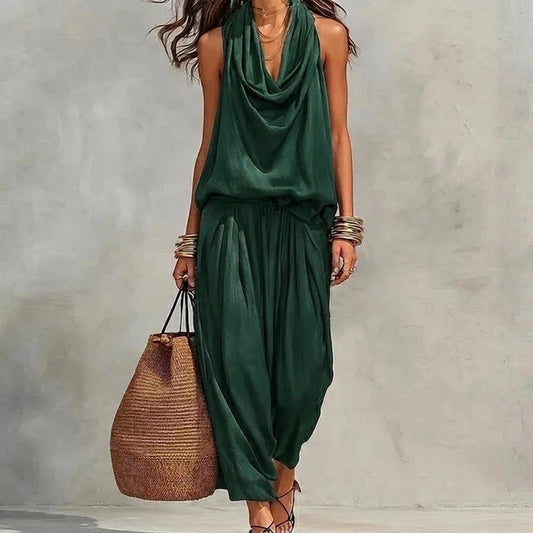 Amalia — Completo con top drappeggiato e pantaloni