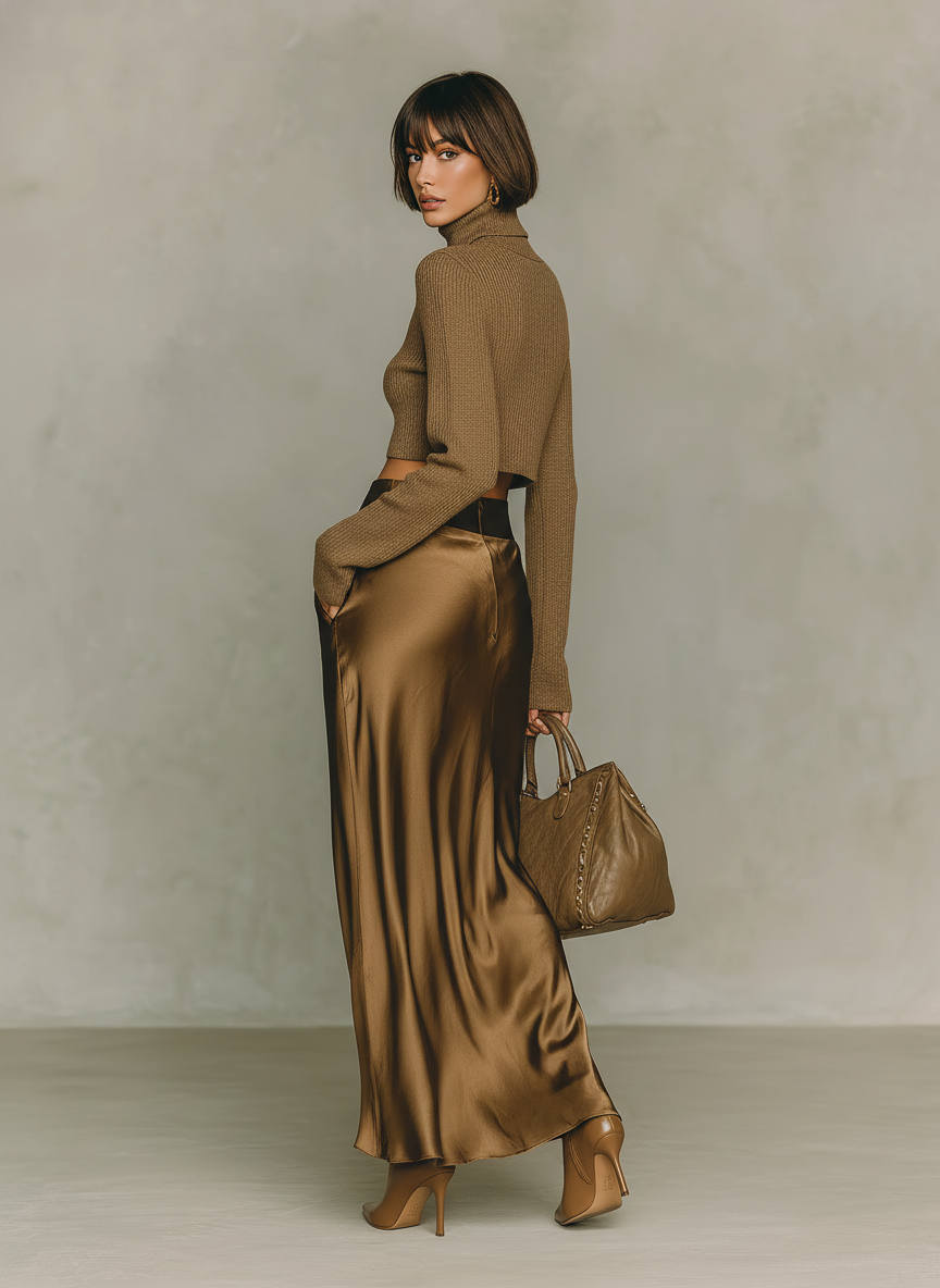 Colomba — Completo due pezzi in maglia con gonna midi