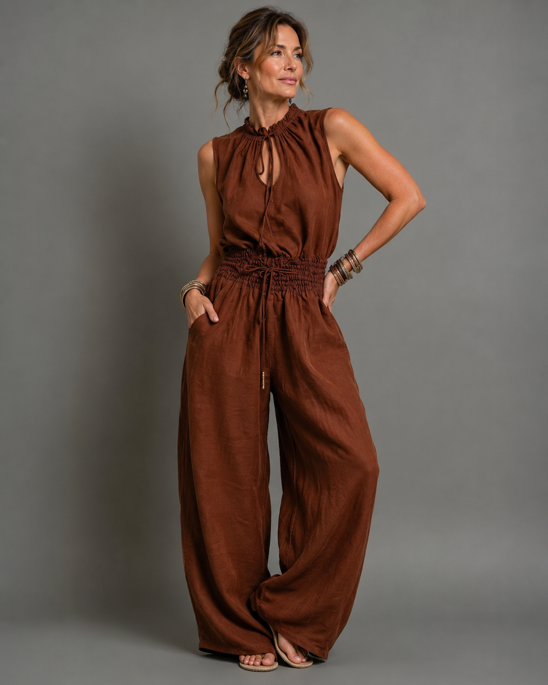 Giulia — Tuta intera senza maniche a gamba larga