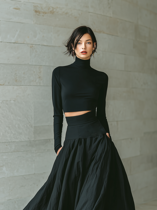 Celestina — Completo due pezzi in maglia elasticizzata con gonna