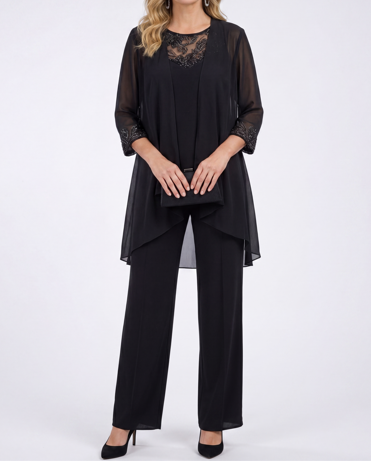 Eleonora — Completo con giacca fluida e pantaloni a gamba larga