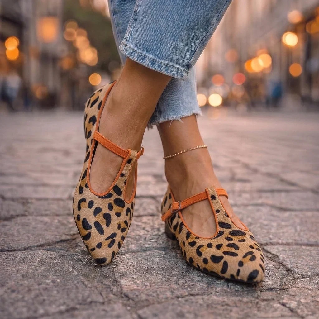 Celeste — Ballerine a punta con doppia fibbia