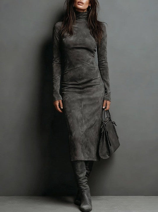 Mara — Abito midi in camoscio