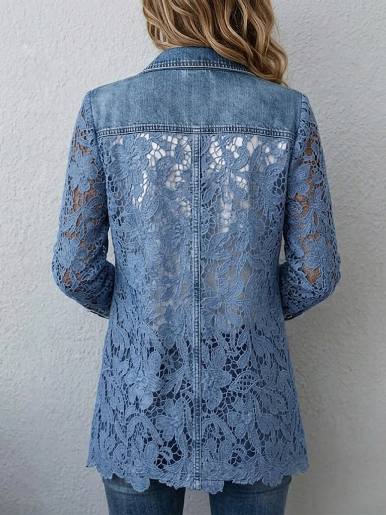 Lucinda — Giacca blazer con inserti in pizzo floreale
