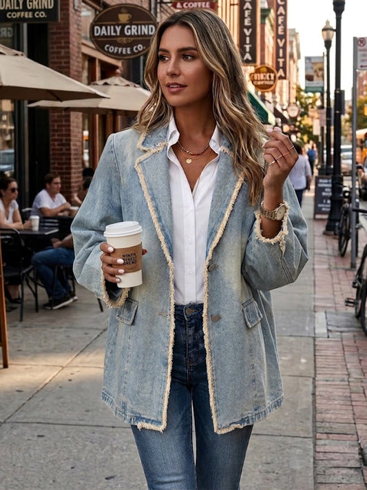 Diana — Giacca blazer oversize con bordi vivi