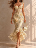 Edvige — Abito midi a fiori con pizzo