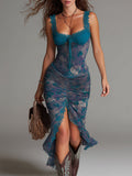 Evelina — Abito midi a fiori con pizzo