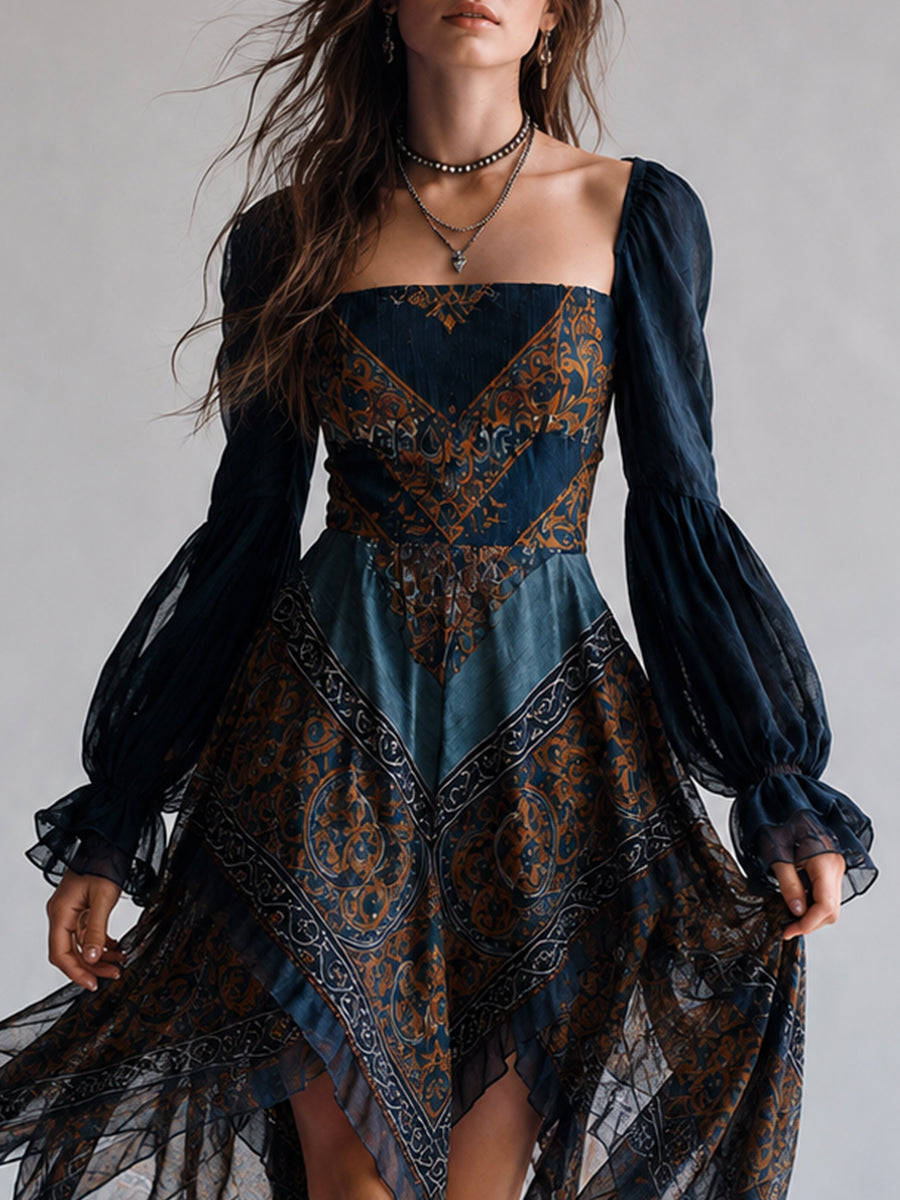 Caterina — Abito stampato con stampa paisley