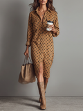 Fabiola — Abito midi in camoscio stampato