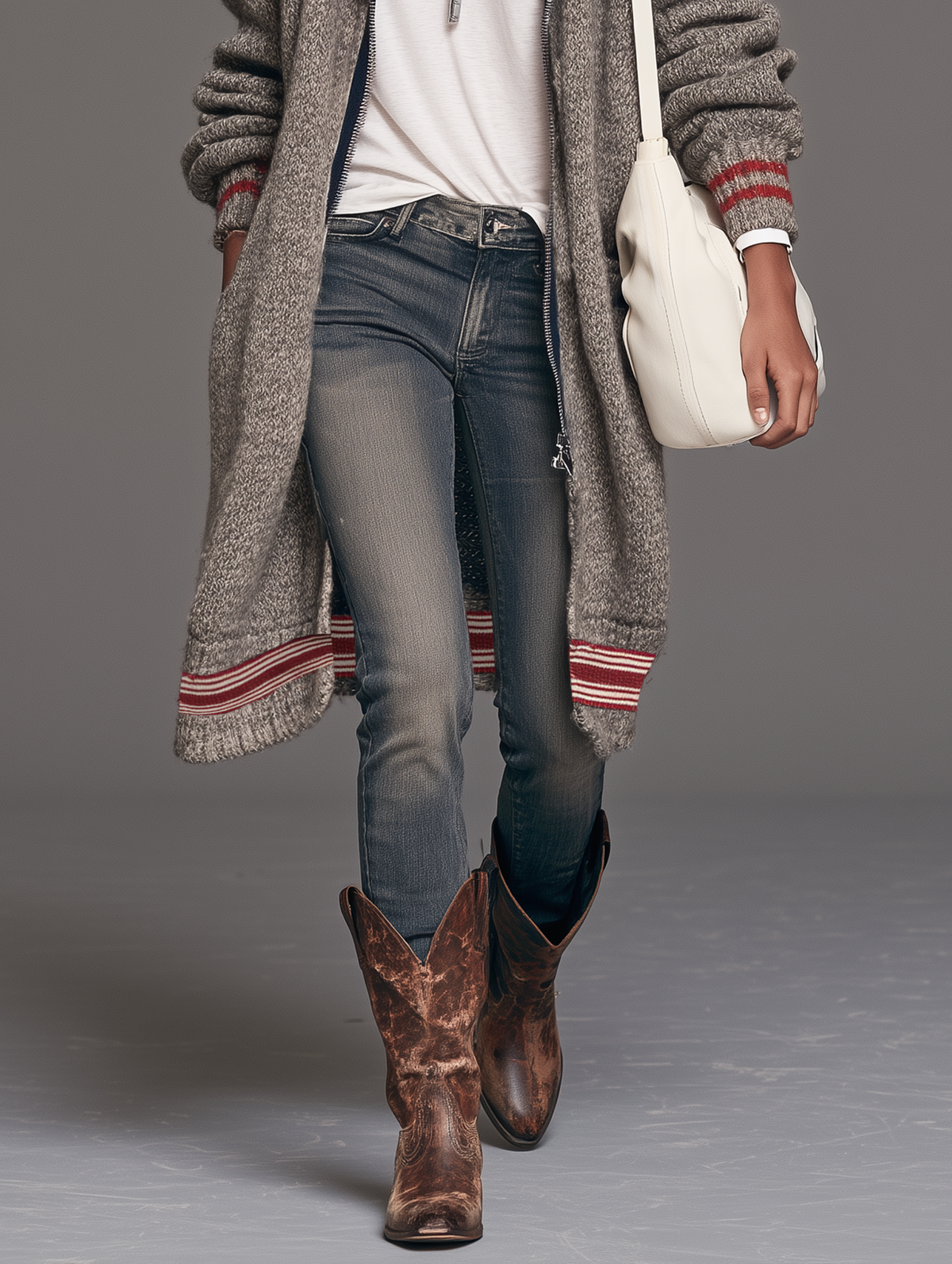 Adelina — Cardigan color block con zip