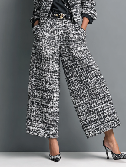 Ottavia — Completo in tweed con giacca corta e pantaloni