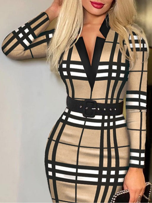 Lidia — Abito a quadri con scollo a V