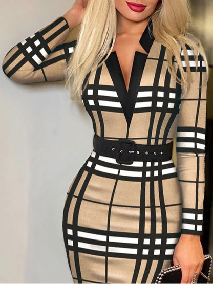 Lidia — Abito a quadri con scollo a V