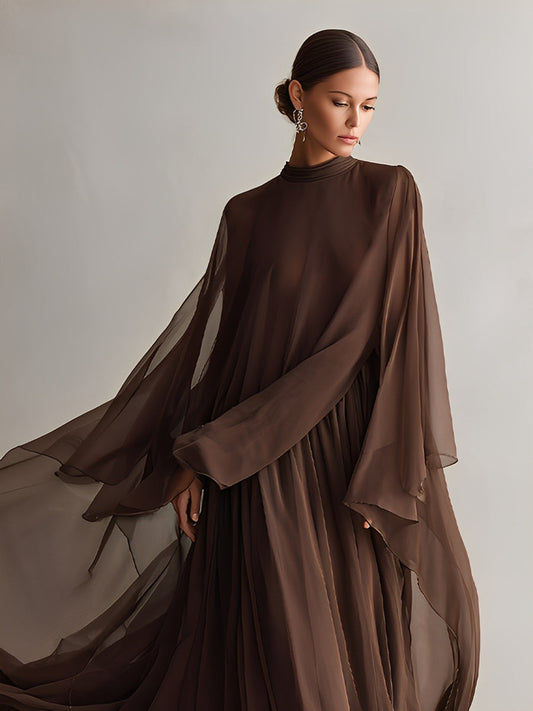 Gioconda Maria — Abito in chiffon con collo alto