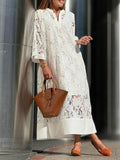 Piera — Abito midi a fiori con pizzo