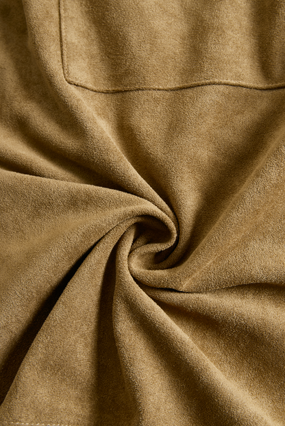 Editta — Abito midi in camoscio con collo a revers