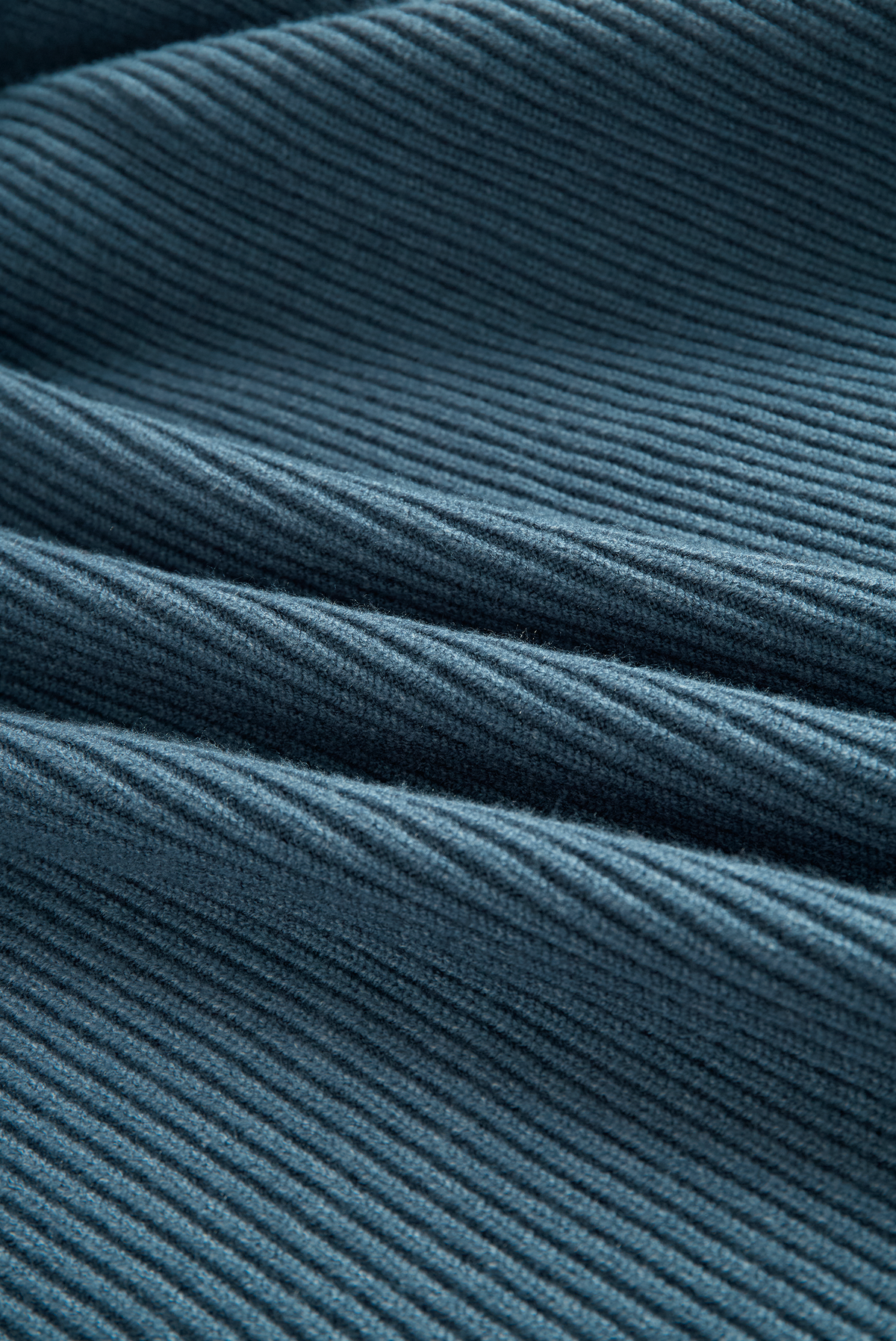 Adelaide — Abito lungo in maglia elasticizzata a manica lunga blu navy