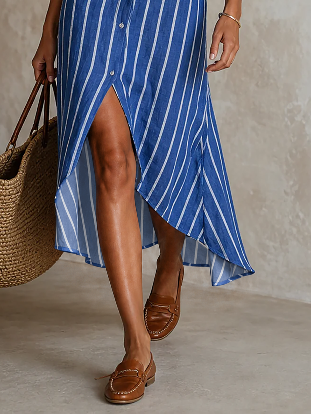 Irma — Abito midi in cotone a righe