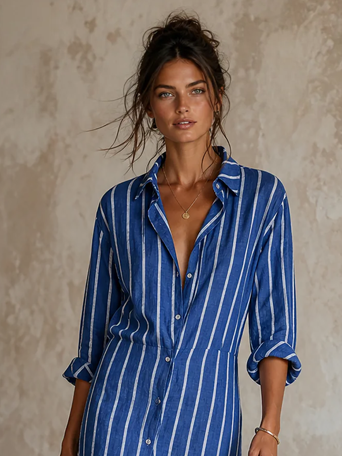 Irma — Abito midi in cotone a righe