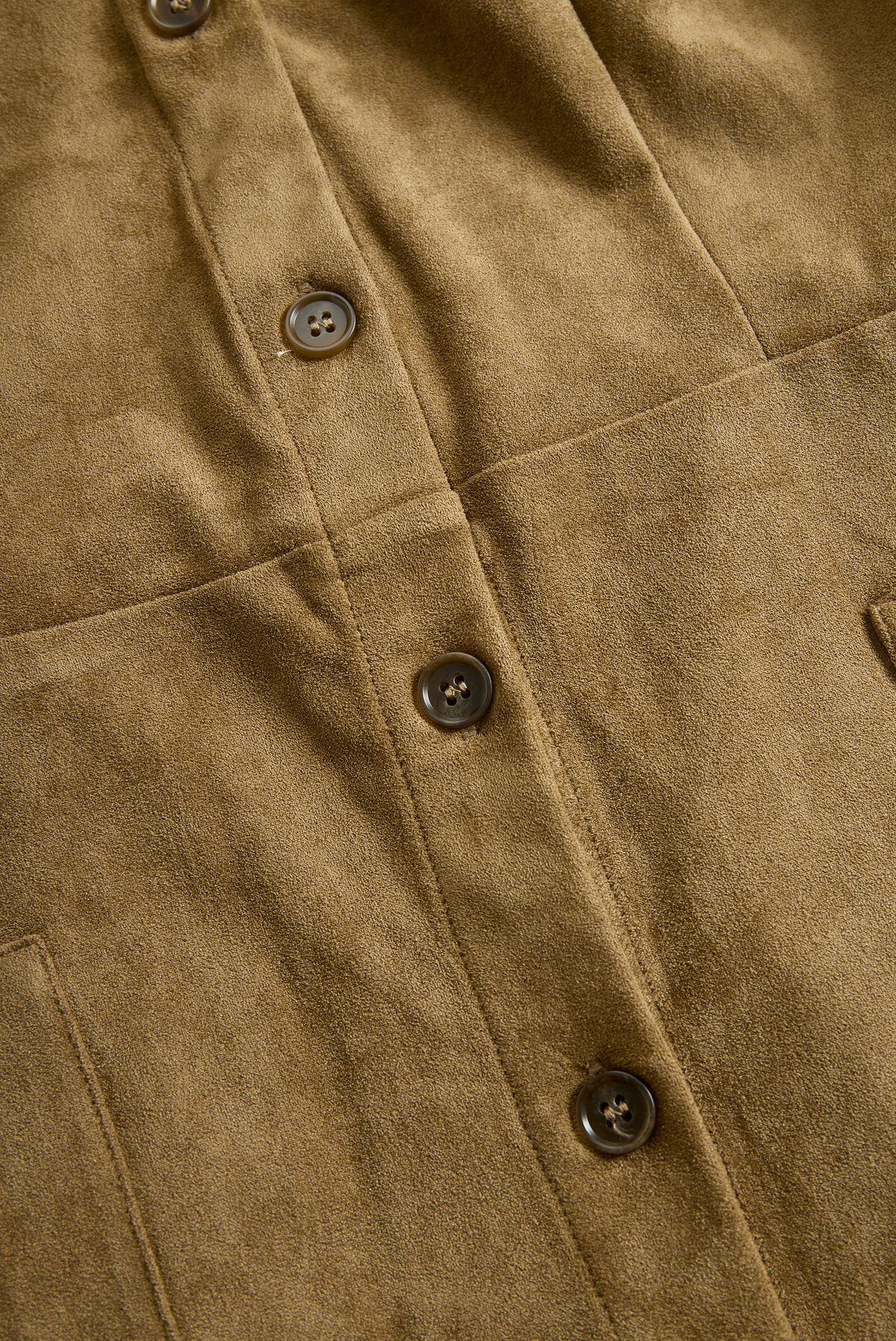 Editta — Abito midi in camoscio con collo a revers