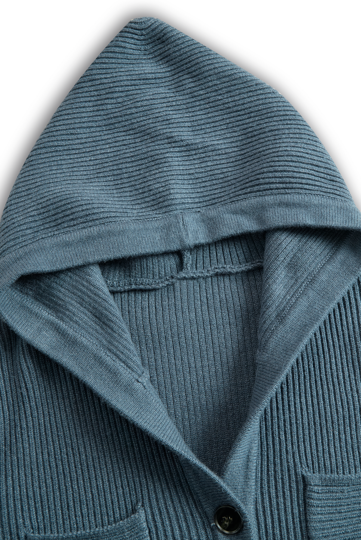 Adelaide — Abito lungo in maglia elasticizzata a manica lunga blu navy