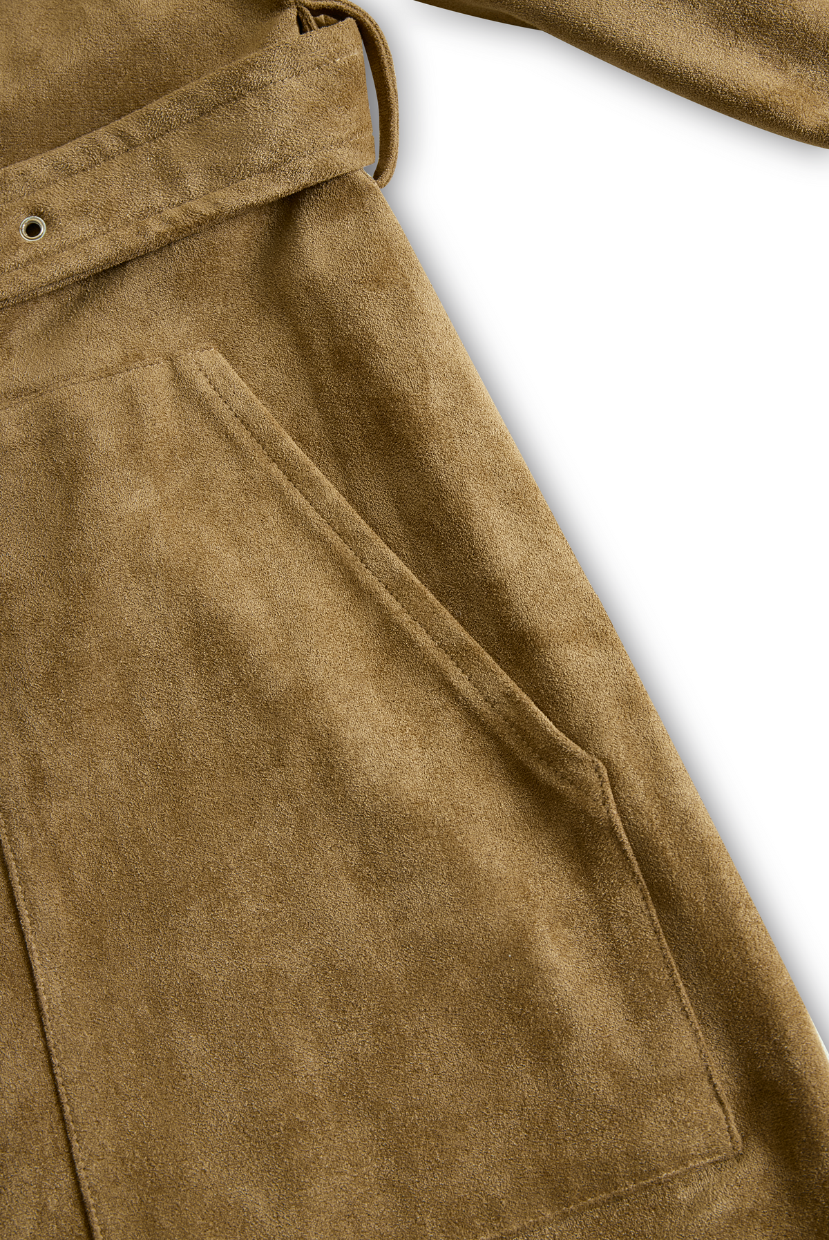 Editta — Abito midi in camoscio con collo a revers