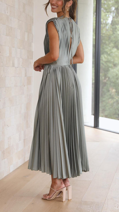 Edda — Abito midi in raso con scollo a V