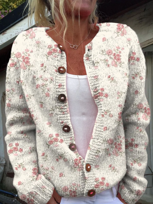 Evanthea — Cardigan in maglia a fiori