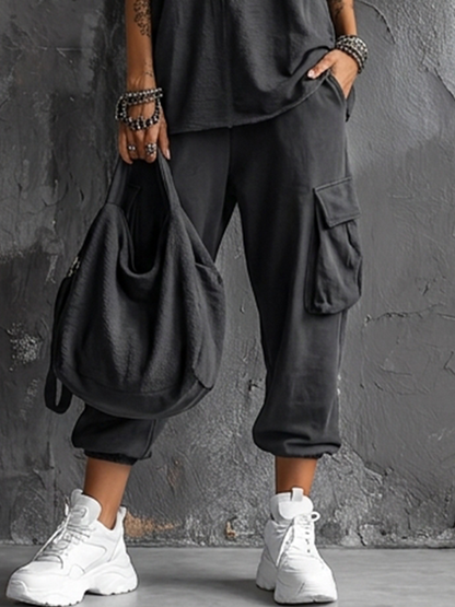 Allegra — Completo due pezzi in cotone con pantaloni jogger