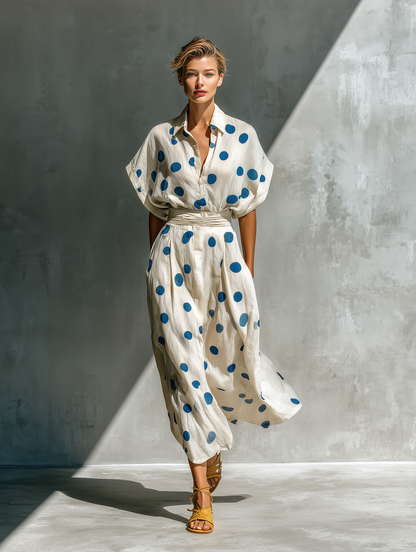Ida Maria — Abito camicia in lino con collo a camicia