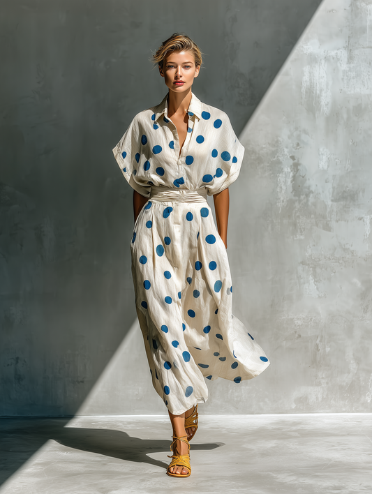 Ida Maria — Abito camicia in lino con collo a camicia