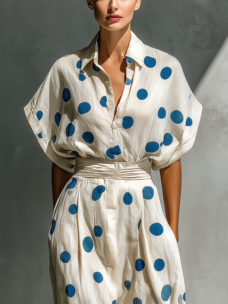 Ida Maria — Abito camicia in lino con collo a camicia