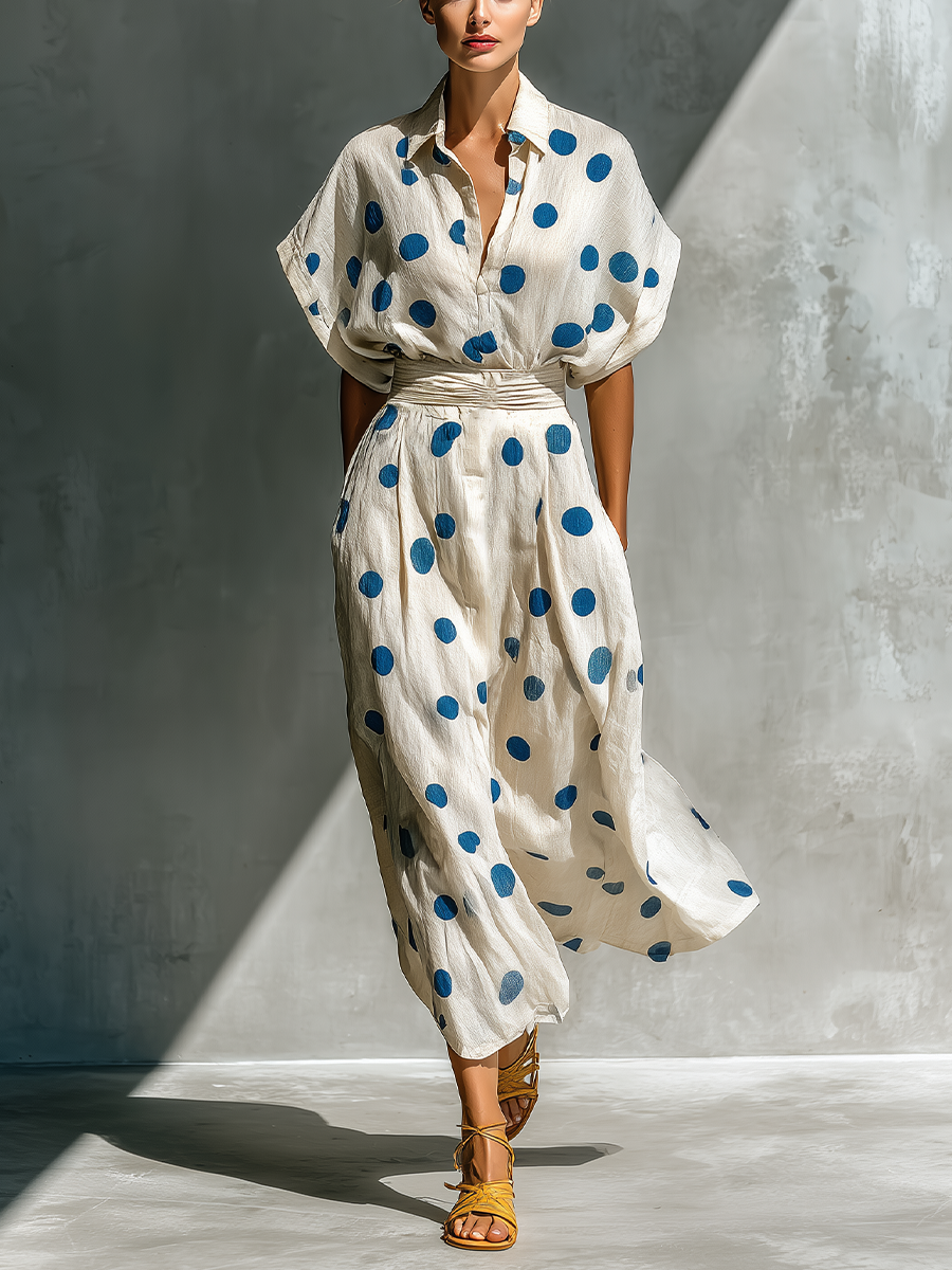 Ida Maria — Abito camicia in lino con collo a camicia