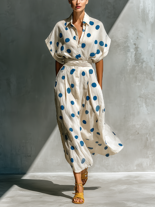 Ida Maria — Abito camicia in lino con collo a camicia