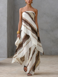 Baldassarra — Abito lungo in chiffon a righe