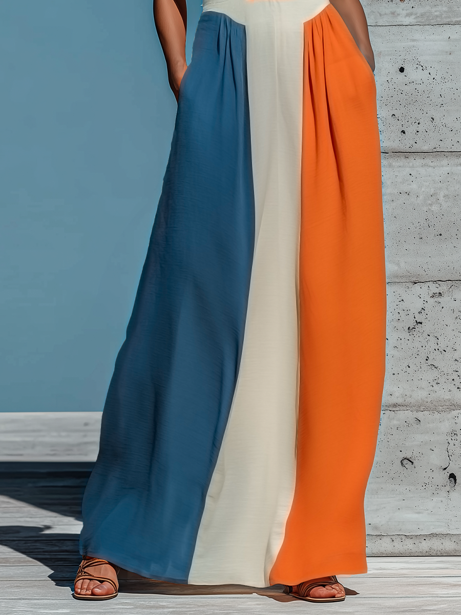 Severina — Abito lungo color block