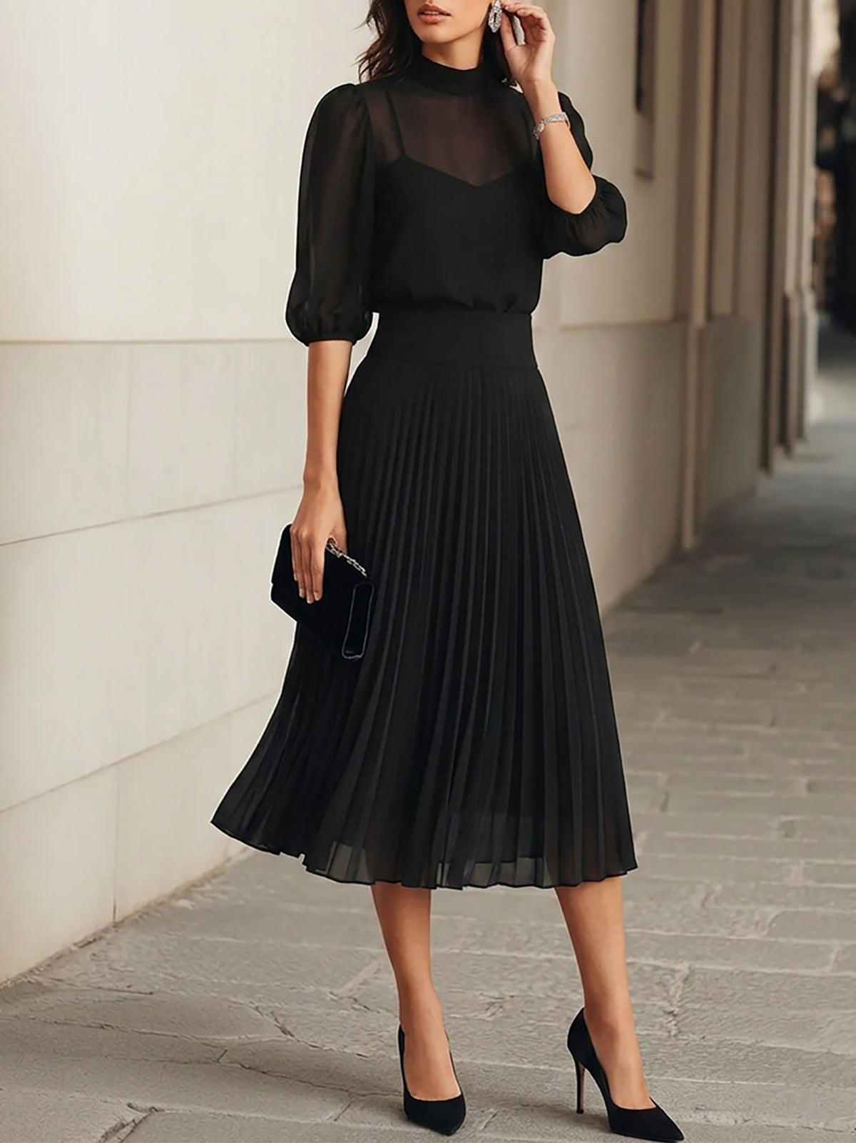 Dina — Completo tre pezzi in chiffon