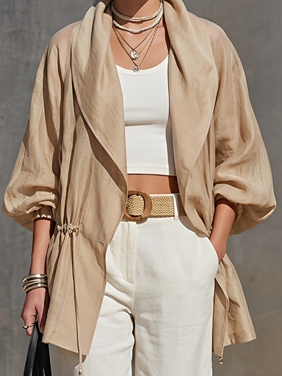 Alessandra — Giacca oversize in tencel con revers